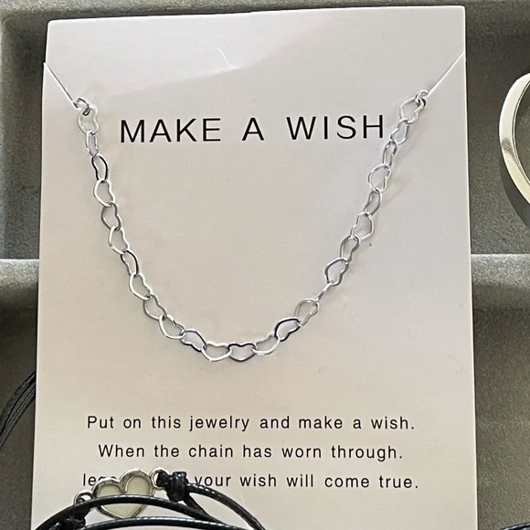 Heart 10 Bracelets silver, black super cute Guess, Make a Wish + - Picture 6 of 9